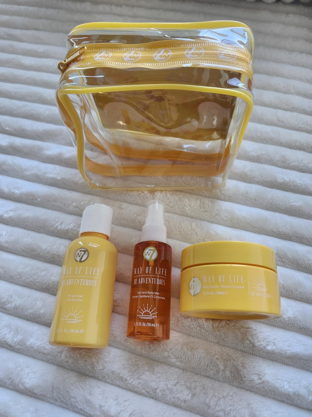 W7 Way of Life Be Adventurous 3 Piece Bath Body Gift Set Shower Gel Mist Butter